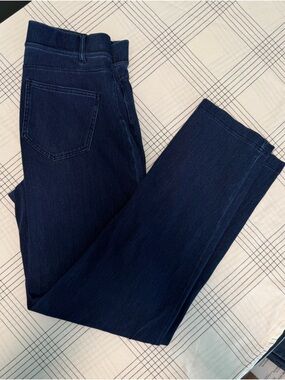 Lands’ End Starfish Knit Denim Jeans Medium Tall 10-12 Dark Indigo
